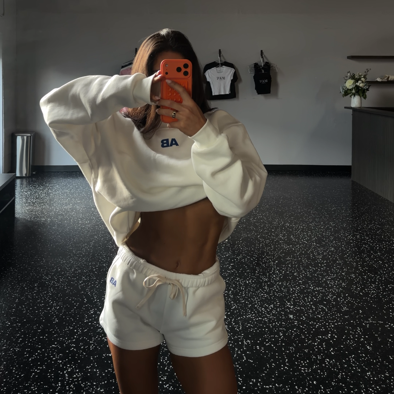 AB Fleece Mock-Neck Crew Sweatshirt